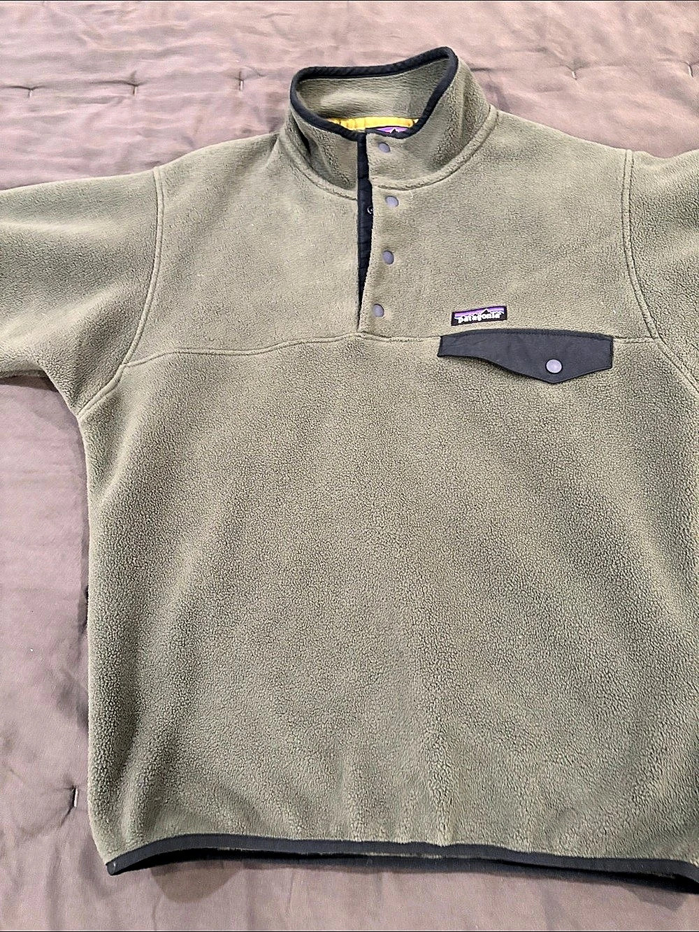 Patagonia Lightweight Synchilla Snap-T Pullover Fleece Green Small